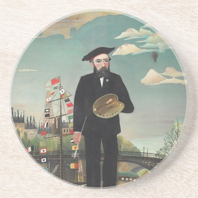 Myself: Portrait – Landscape, Henri Rousseau 1890 Getränkeuntersetzer (Vorne)