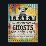 Mysterien der Ghosts Postcard - Funny Vintage Ad Postkarte<br><div class="desc">Funny neu erfunden Vintage Zeitungswerbung um "Erfahren Sie die Geheimnisse der Geister"</div>