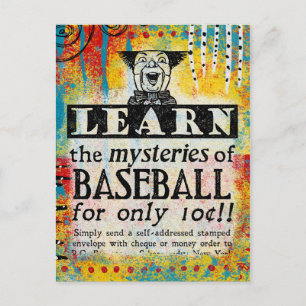Mysteries of Baseball Postkarte - Lustige Vintage