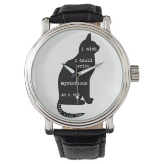 Mysteriös wie ein Cat Edgar Allan Poe Zitat Armbanduhr