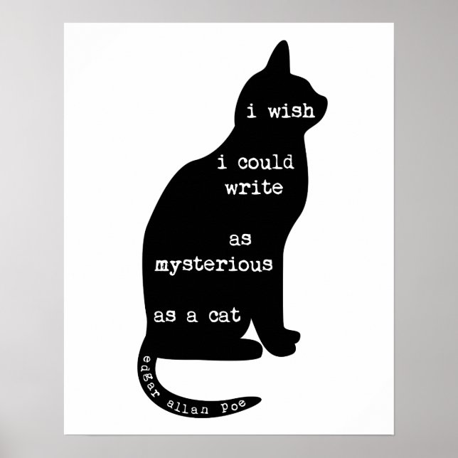 Mysteriös wie ein Cat Edgar Allan Poe Zitat Poster (Vorne)