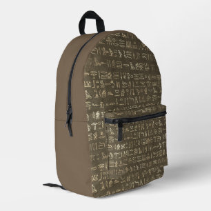 Mysteriöse ägyptische Hieroglyphen auf Braunen Bedruckter Rucksack