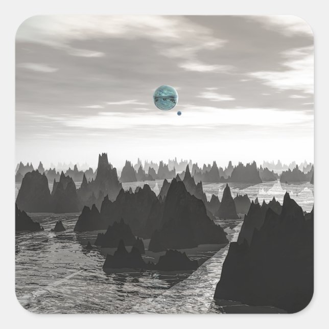 Mysteriöse Blue Orbs Quadratischer Aufkleber (Vorderseite)
