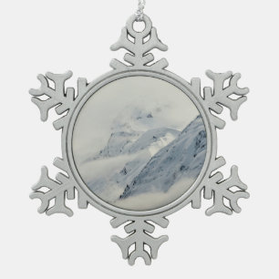 Mysteriöse Chugach Peaks Schneeflocken Zinn-Ornament
