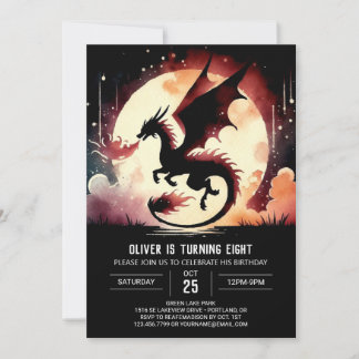 Mysteriöse Dragon Geburtstagskinder Einladung