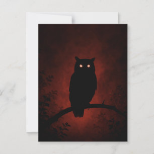 Mysteriöse Eule in der Nacht Postkarte