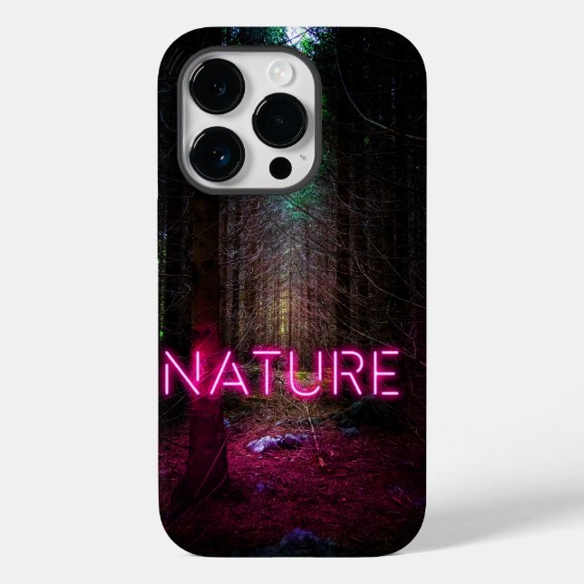 Mysteriöse Fichtenwälder Natur Neon magenta Zeiche Case-Mate iPhone Hülle (Rückseite)