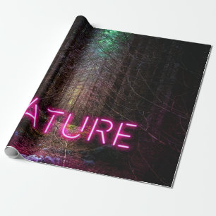 Mysteriöse Fichtenwälder Natur Neon magenta Zeiche Geschenkpapier