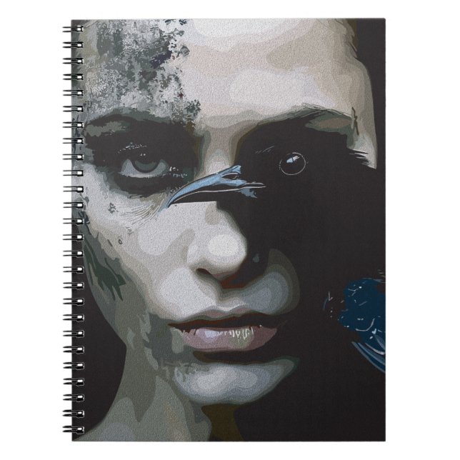 Mysteriöse Frau mit Raven Notizblock (Vorderseite)