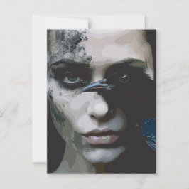 Mysteriöse Frau mit Raven Postkarte