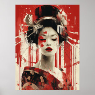Mysteriöse Geisha Wall Art, Paper Poster