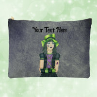 Mysteriöse Goth Girl Tattoos Green Hat Grunge Gray
