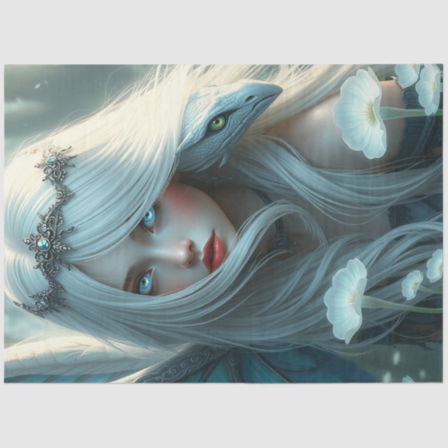 Mysteriöse Gothic Dragon Fairy Seidenpapier (Vorderseite)