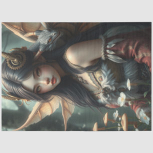 Mysteriöse Gothic Dragon Fairy Seidenpapier