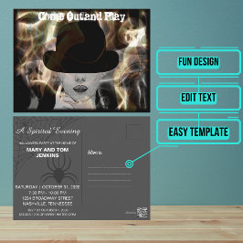 Mysteriöse Halloween-Einladung Elegant Postkarte