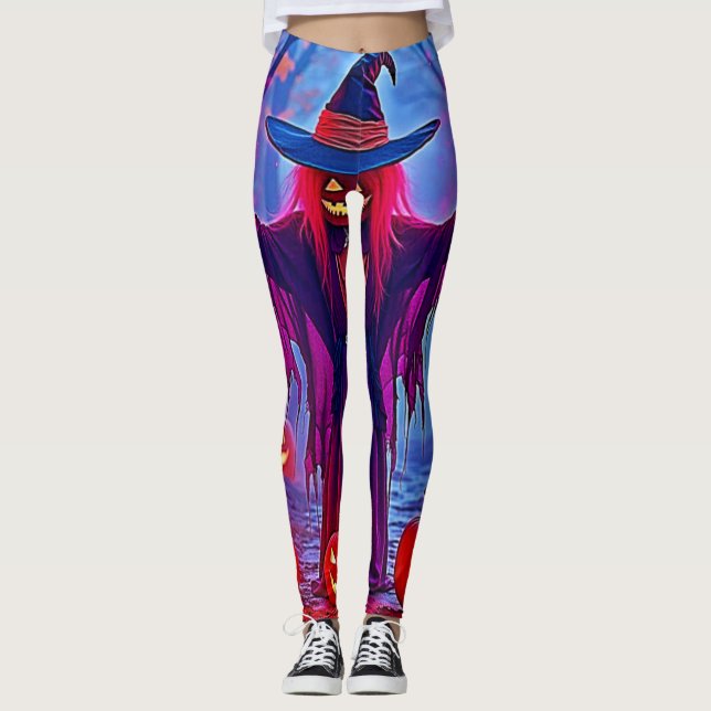 Mysteriöse Hexe im verzauberten Holzdesign Leggings (Vorderseite)