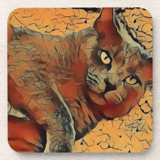 Mysteriöse Katze Untersetzer (Vorderseite)