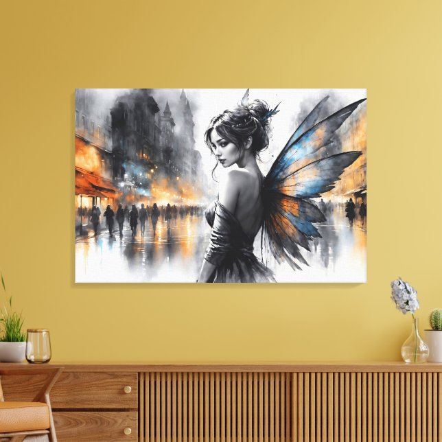 Mysteriöse Märchenmisten in der Stadt, die ätheris Leinwanddruck (Insitu (Wohnzimmer))