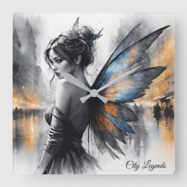 Mysteriöse Märchenmisten in der Stadt, die ätheris Quadratische Wanduhr