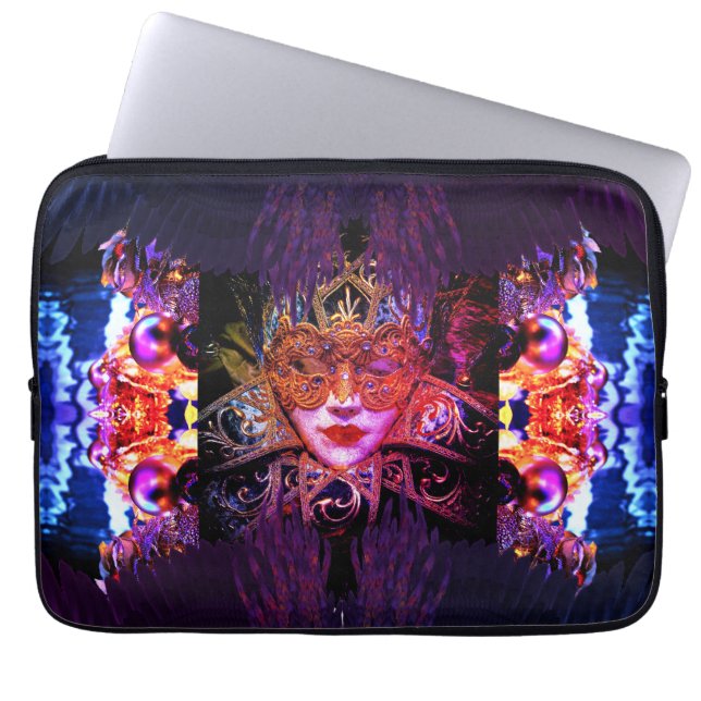Mysteriöse Masquerade Ball Schönheitsmaske Laptopschutzhülle (Vorderseite)