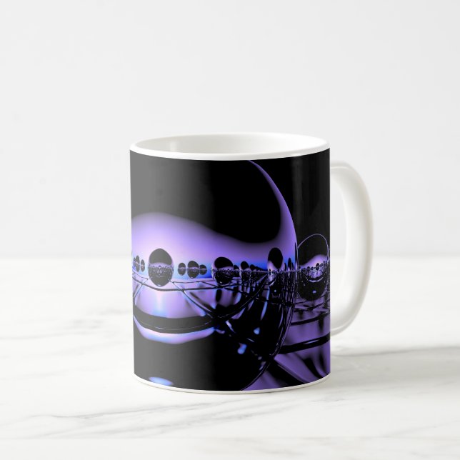Mysteriöse Metallorben in blass violettem Licht Kaffeetasse (VorderseiteRechts)