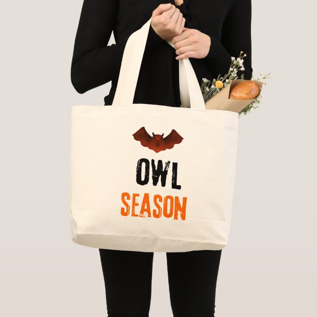 Mysteriöse Owl Season Spooky Vibes Jumbo Stoffbeutel (Vorderseite (Produkt))