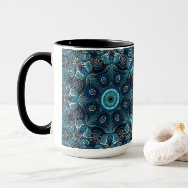 Mysteriöse Raum-Mandala Tasse (Mit Donut)
