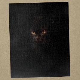 Mysteriöse schwarze Katze am schwersten Puzzle