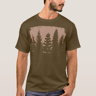 Mysteriöse Silhouette des Vintagen Waldes T-Shirt