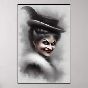 Mysteriöse unheimliche viktorianische Frauenporträ Poster