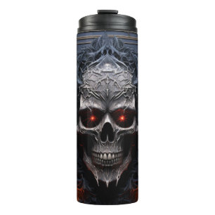 Mysteriöse Wrap des Metallschädels   Gothic Skull Thermosbecher