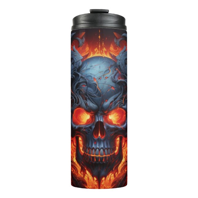 Mysteriöse Wrap des Metallschädels | Gothic Skull Thermosbecher (Vorderseite)