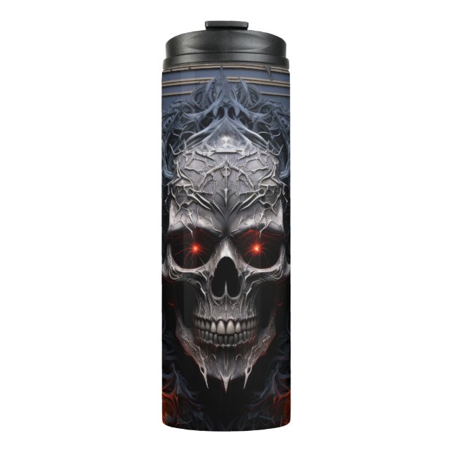 Mysteriöse Wrap des Metallschädels | Gothic Skull Thermosbecher (Vorderseite)