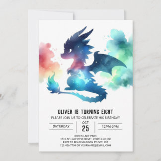 Mysteriöser Dragon zum Geburtstag digital Einladung