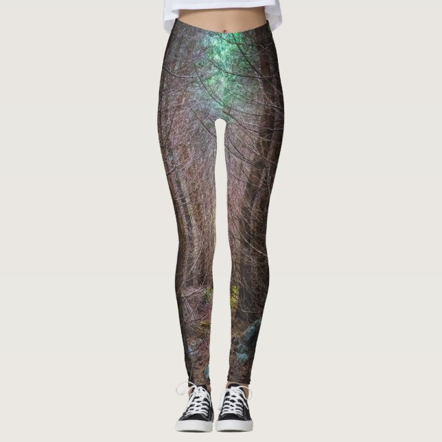 Mysteriöser Fichtenwald Leggings (Vorderseite)