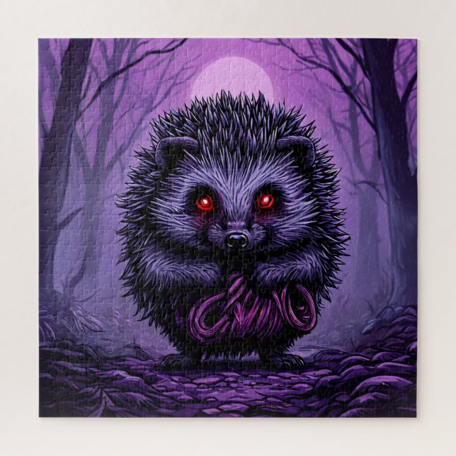 Mysteriöser Igel im Spooky Forest Puzzle (Vertikal)
