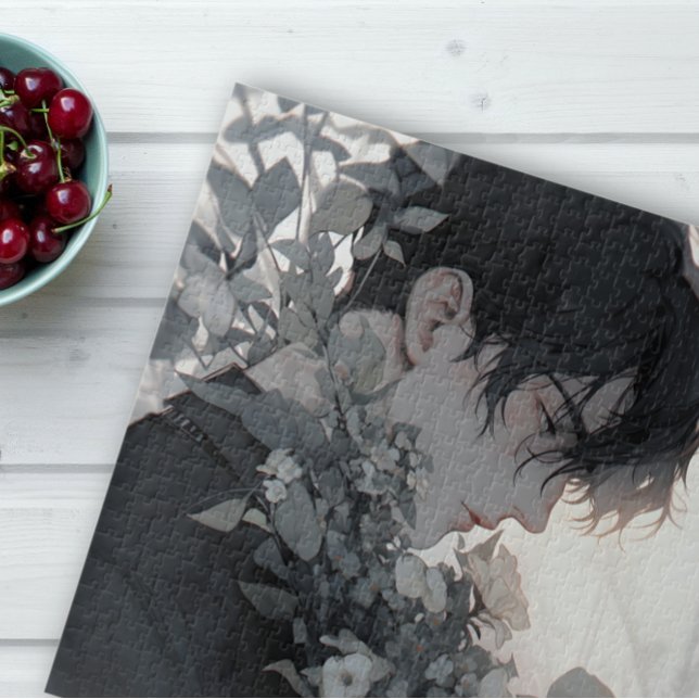 Mysteriöser Mensch und Blume Puzzle (A perfect gift for anime lovers.)