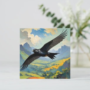Mysteriöser Nomad: farbenfroher Swift Bird Portait Dankeskarte