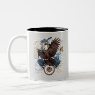 Mysteriöser Raven Collage - Vintag und futuristisc Zweifarbige Tasse