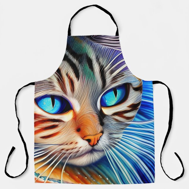 Mysteriöser Surrealismus der Katze Schürze (Vorderseite)