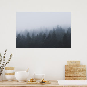 Mysteriöser Wald im Nebel Poster