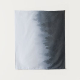 Mysteriöser Wald im Nebel Wandteppich