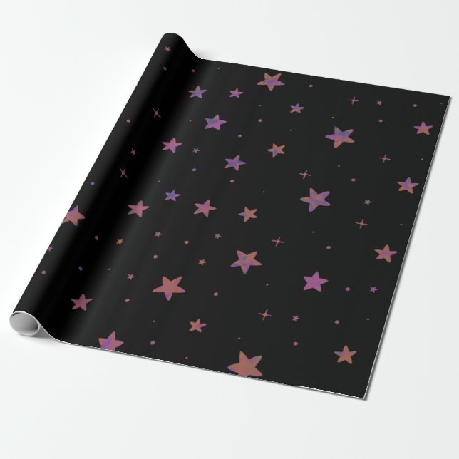 Mysteriöses Black Pboard Star Wrapping Paper Geschenkpapier (Ungerollt)