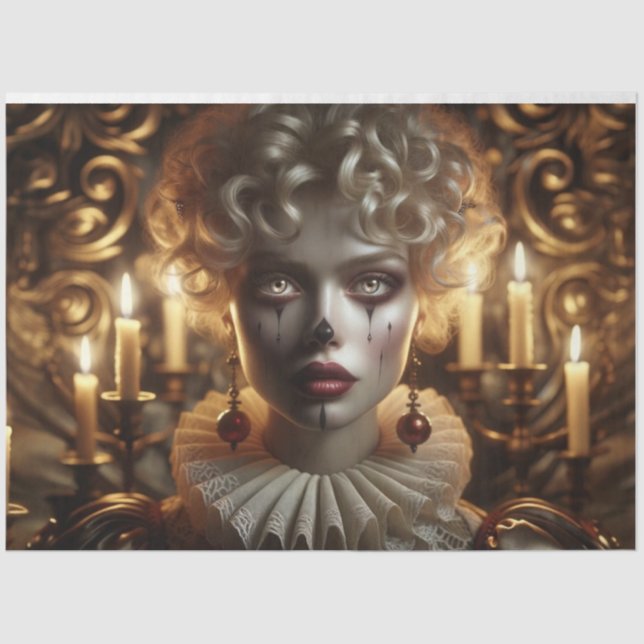 Mysteriöses Harlequin-Dekoupage Seidenpapier (Vorderseite)