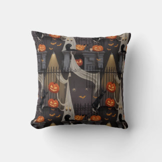 Mysteriöses Night Cat and Pumpkin Pattern - Hallow Kissen