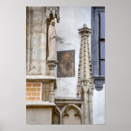 Mysteriöses Portrait auf dem Rathaus, Bratislava Poster