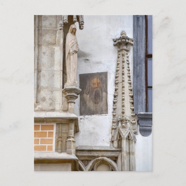 Mysteriöses Portrait auf dem Rathaus, Bratislava Postkarte (Vorderseite)