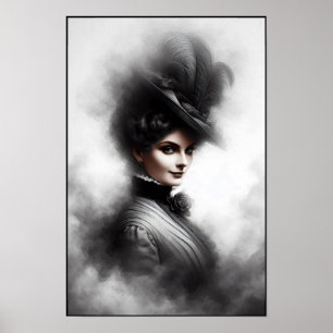 Mysterioses Porträt einer viktorianischen Frau in Poster