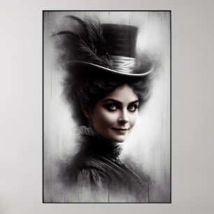 Mysterioses Porträt einer viktorianischen Frau in Poster