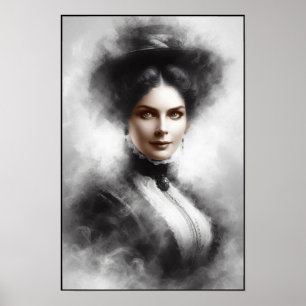 Mysterioses Porträt einer viktorianischen Frau in Poster